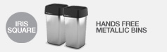 IRIS SQUARE - hands free metallic bins